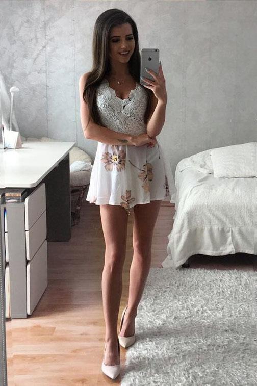 white mini graduation dress